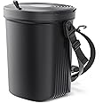 Waretary Trash Can for Car Garbage: Leakproof Silicone Car Waste Bin w/Lid for Drivers and Passengers; 1.9 Gallon Garbage Container for Vehicle, Sedan, SUV, Van, MPV & Truck (Black)