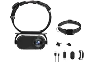 uikios Pet Collar Camera with Wide Angles and Dogs Camera Collar Digital Recorder for Indoor Outdoor Activity Monitors