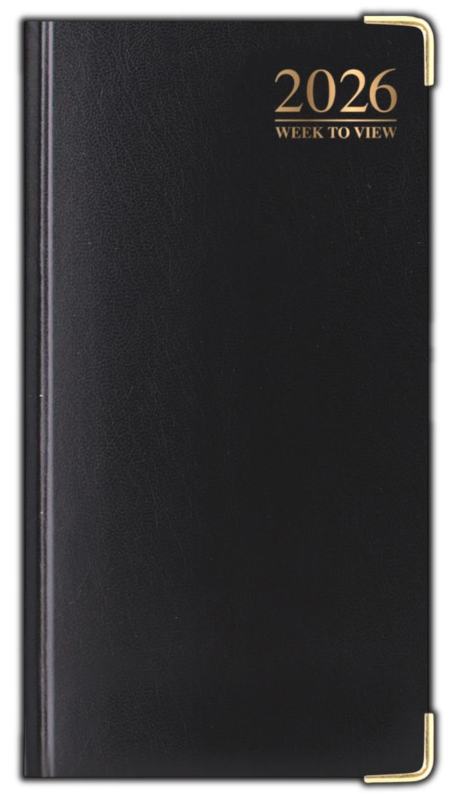 PaulStore 2026 DIARY SLIM LINE WEEK TO VIEW WITH METAL EDGE (Black)