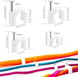 OAIGE.W 400Pcs Cable Clips White 4/6/8/10mm for Ethernet TV Phone view 2