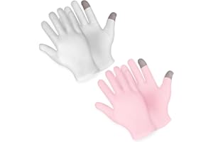Dimeho 2 Pairs Moisturizing Gloves Touch Screen Cotton Spa Lotion Glove Overnight Bedtime Skin Care Gloves Eczema Glove Healing for Dry Chapped Hands Women Beauty