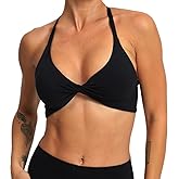 ABOCIW Sports Bras for Women Twist Criss-Cross Back Padded Workout Tank Tops Low Impact Gym Yoga Bra