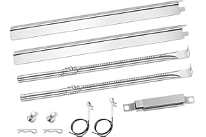 JCLMER Grill Replacement Parts for Charbroil Performance 2 Burner 463660021 463660421 463654022, Grill Parts for Char-Broil 463655621 463630021, Grill Burners Kit with Heat Plate, Crossover Tube, Igniter