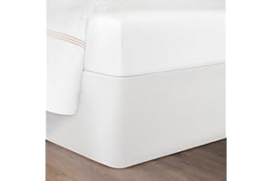 Standard Textile Circa Bed Wrap, Modern Bed Skirt Alternative with Bamboo Core, White, King/Cal King