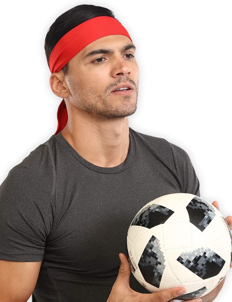 Head Tie & Sports Headband - Ninja Bandana & Karate Tie Back Hair Band/Wrap for Men, Women, Kids & Pirates - Athletic Sweatband for Tennis, Basketball, Softball, Running, Workout - Sweat Wicking: Clothing