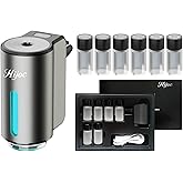 Hijoc Smart Car Air Freshener & Essential Oil Diffuser – USB Rechargeable, Auto On/Off, with 6 Premium Oils | Long-Lasting Scent for Car, Office, Home