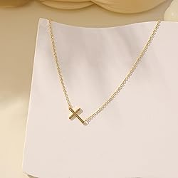 Cross Necklace for Women, Dainty Gold Necklace 14K