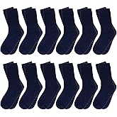Falari 12-Pack Boy Toddler Kids Cotton Crew Socks, Casual Athletic Dress Socks