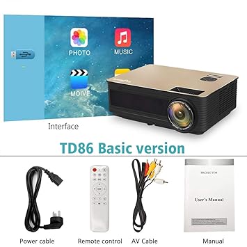 OSB STYLE Proyector HD TD86 4000 Lumen Android 6.0 WiFi Bluetooth ...