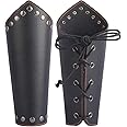 GelConnie Leather Gauntlet Wristband Viking Leather Arm Guard Medieval Armor Bracers Leather Armband Wrist Guards Cosplay