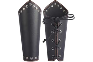 GelConnie Leather Gauntlet Wristband Viking Leather Arm Guard Medieval Armor Bracers Leather Armband Wrist Guards Cosplay