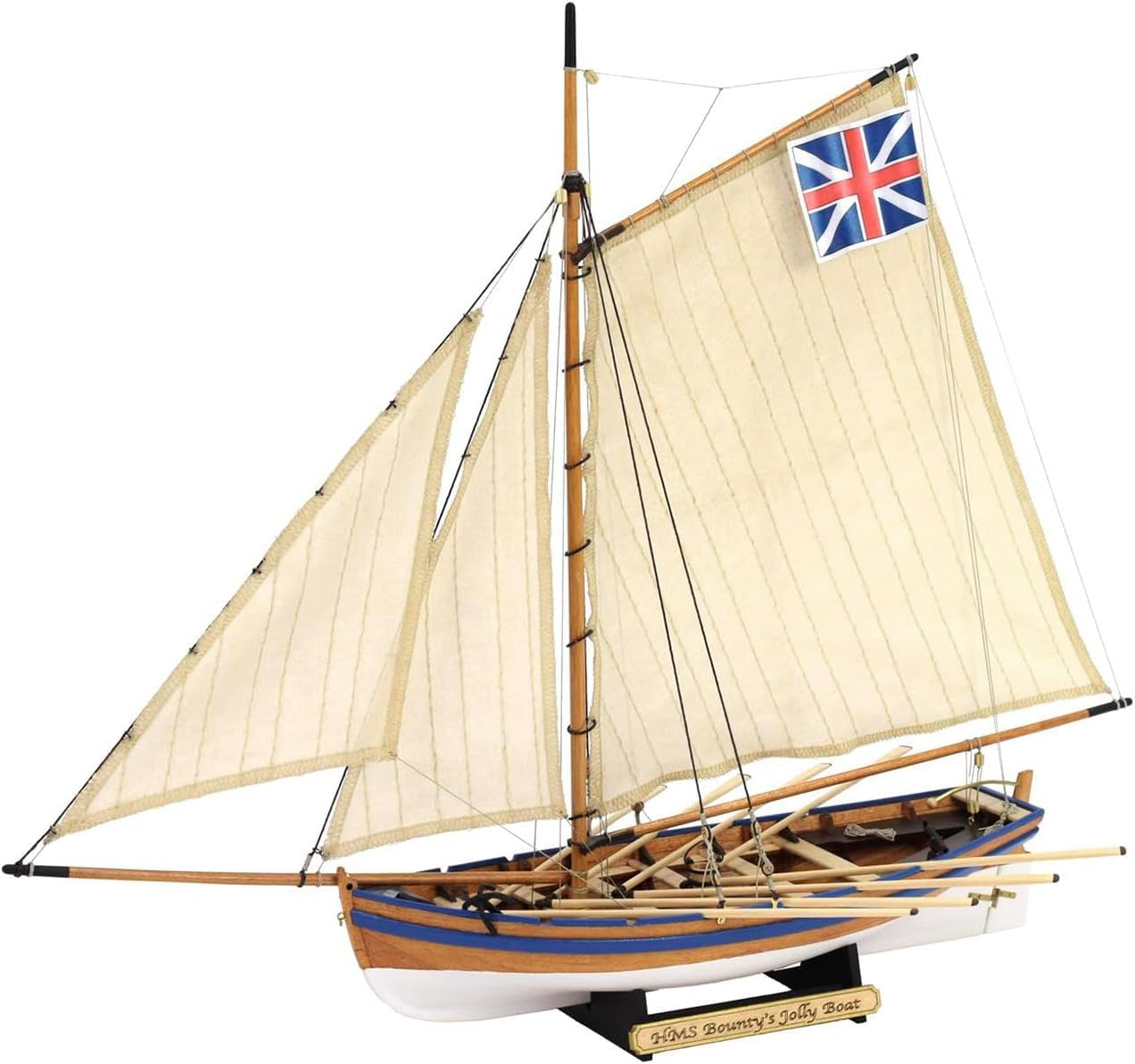 Artesanía Latina - Wooden Ship Model – Jolly Boat of British Merchant Vessel, HMS Bounty – Model 19004N, 1:25 Scale – Models to Assemble – Beginner Level