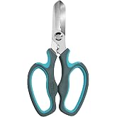 Blue Stainless Steel Floral Shears with Integrated Stab Remover | Sharp Smooth Blades Flower Scissors, Soft Anti-Slip Grips Rose Snips, Perfect For Floral Design And Daily Rose Pruning Work