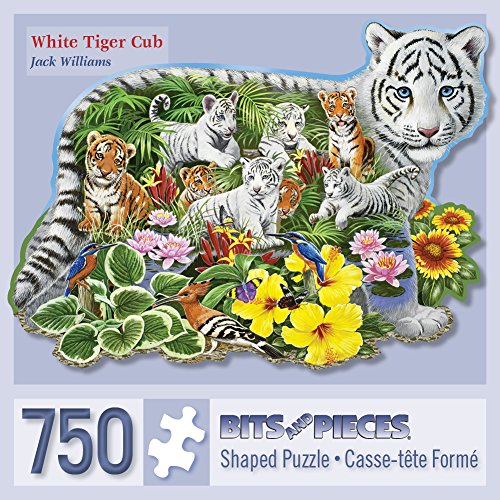 Bits and Pieces - 750 Piece Shaped Jigsaw Puzzle for Adults - White Tiger Cub