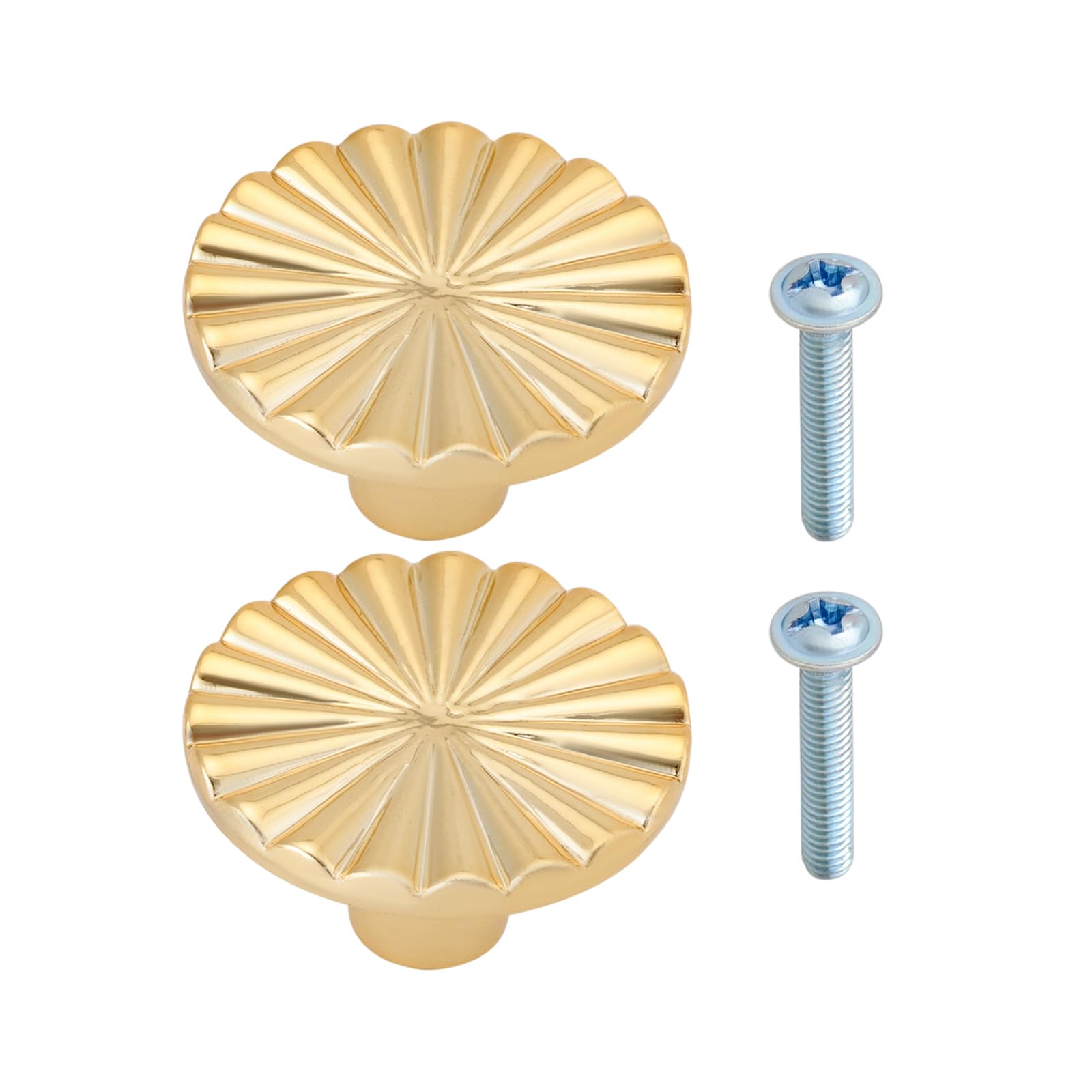 OTOTEC 2Pcs Round Cabinet knobs Alloy Handles Replacement Part Single Hole Pulls Knob Drawer Handles Suitable for Dresser Furniture Cabinet Kitchen Door, Gold