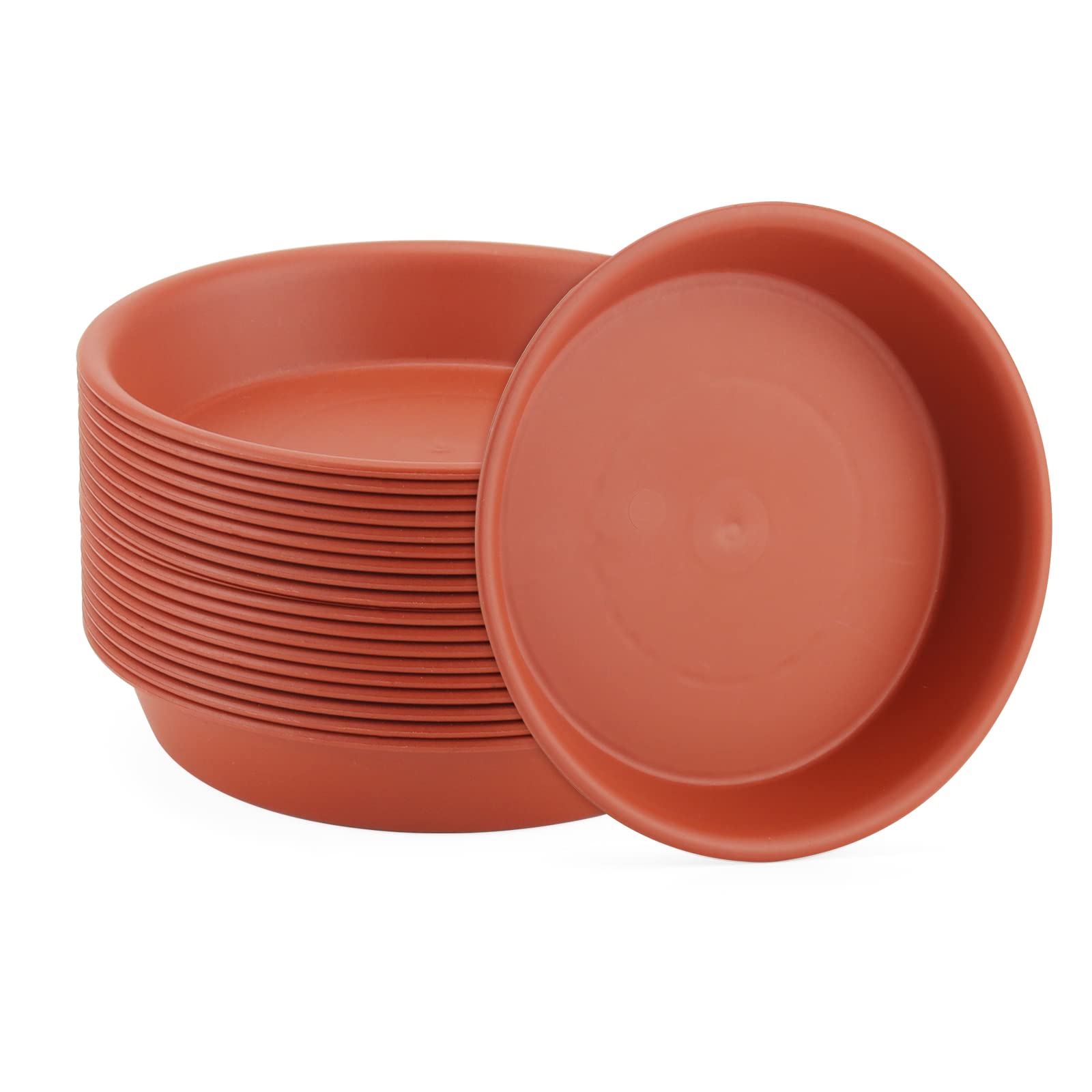 KEILEOHO 20 Pack 15 cm Red Plant & Pot Saucers, Red Flower Pot Drip Trays for Indoor & Outdoor Garden Plants (6 inch)