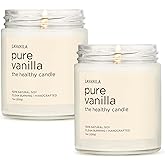 Lavanila Pure Vanilla Scented Natural Soy Candle (2-Pack) - Handcrafted, Clean Burning 50 Hour Burn Time, 7 oz Each
