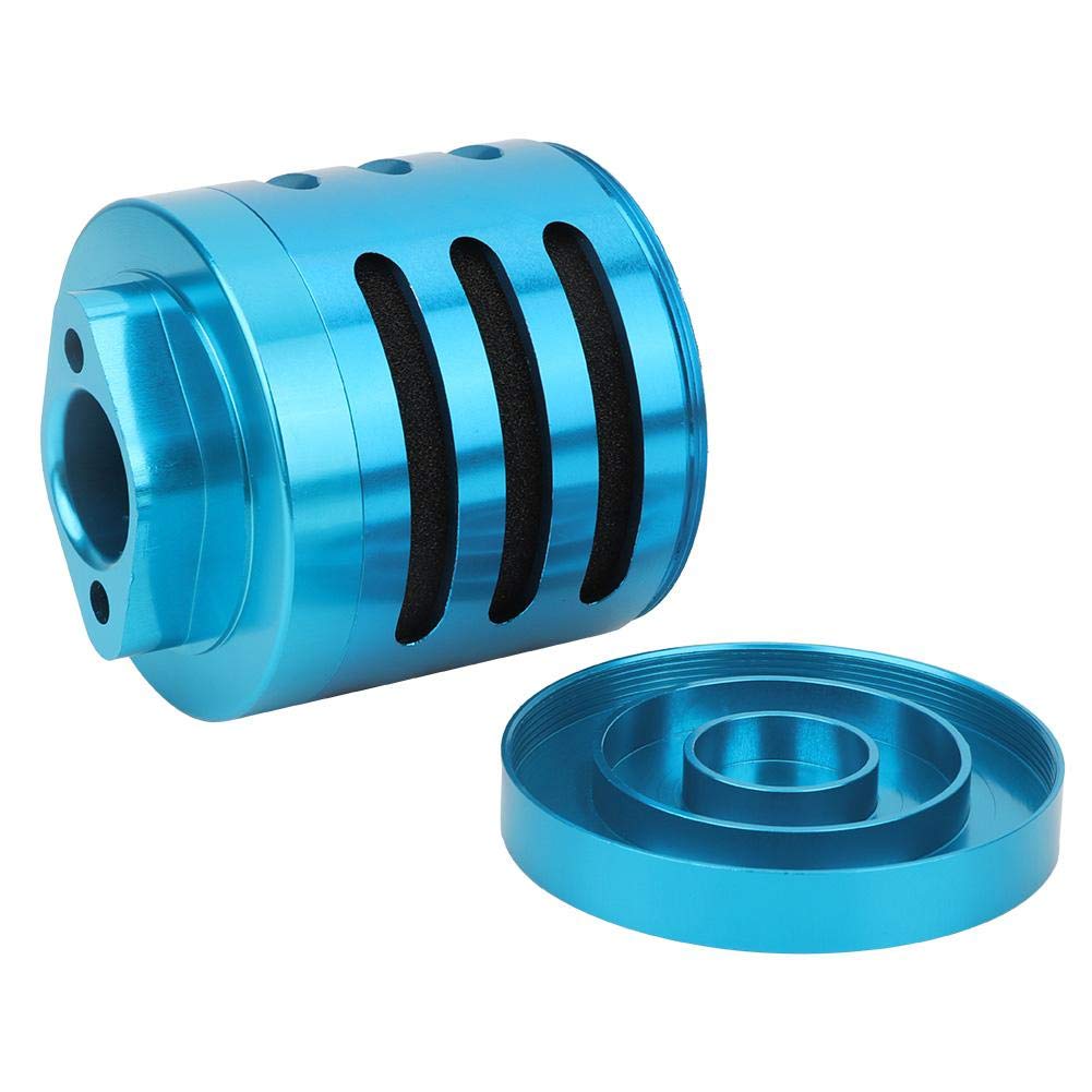 RC Air Filter, Blue/Silver Metal Remote Control Model Car Air Filter for 1:5 HPI Baja KM Rovan AF-T RC Car Upgrade Part(Blue)