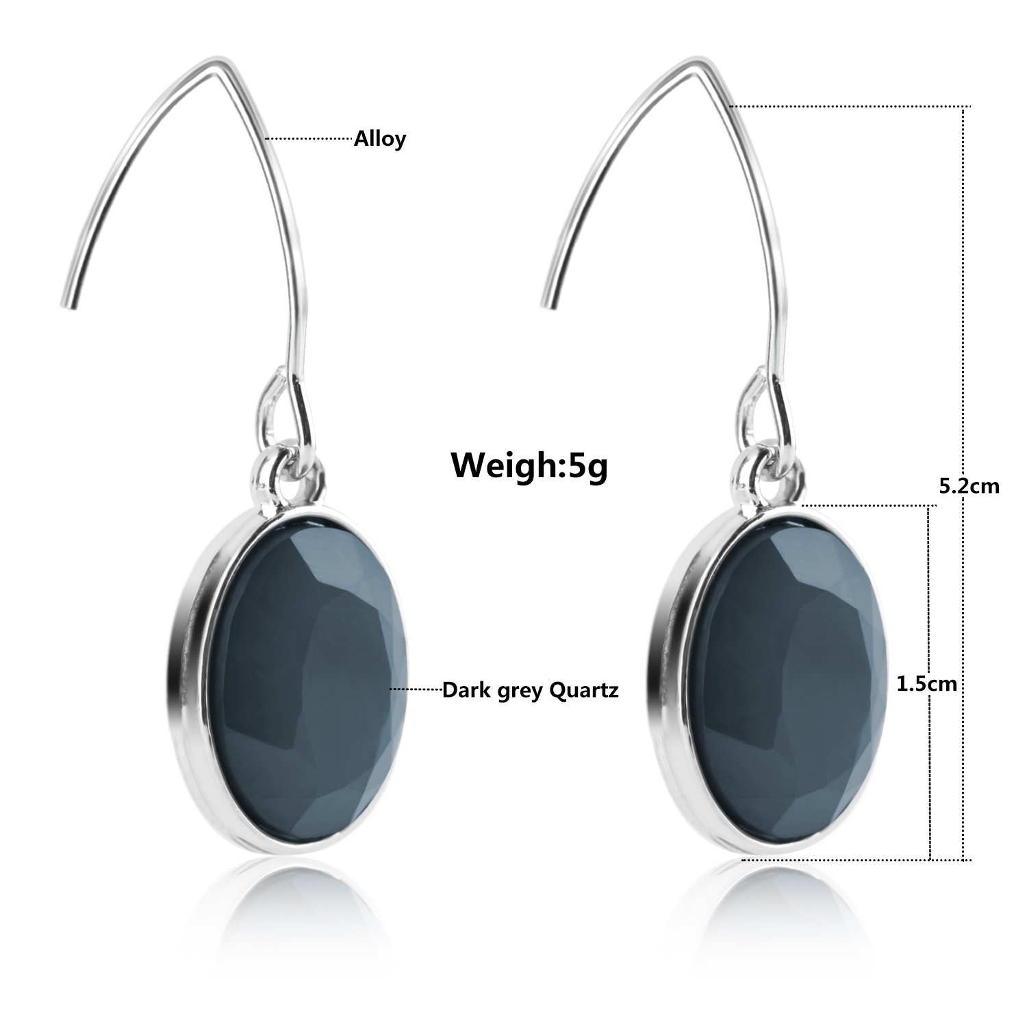 Dangle Earrings，UHIBROS Women\'s Stone Crystal Dangle Drop Earrings (Grey)