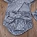 MA&BABY Baby Girls Kid Lace Romper Backless Sunsuit Ruffle Sleeve Dress (0-3 Months, Polka Dot)