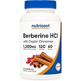 Nutricost Berberine HCl with Ceylon Cinnamon Capsules (120 Capsules) | 60 Servings, GMO-Free, Animal-Free Product