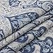 jinchan Damask Printed Curtains for Bedroom Drapes Vintage Linen Blend Medallion Curtain Panels Window Treatments for Living Room 2 Panels 63 Inch Long Blue