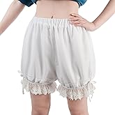 Nuoqi White Bloomer Shorts Ruffle Bloomers for Women Cotton Ruffle Shorts Pumpkin Pants