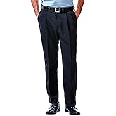 Haggar Men's Cool 18 Hidden Expandable Waist Pleat Front Casual Golf Pant