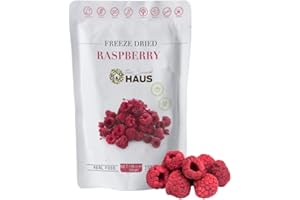 The Snack Haus Freeze-Dried Raspberries, All-Natural, No Preservatives, Vegan, High Fiber, Plant-Based Snack, GMO Free, No Added Sugar, Perfect for Yogurt, Smoothies, Oatmeal, 1.06 oz Pack