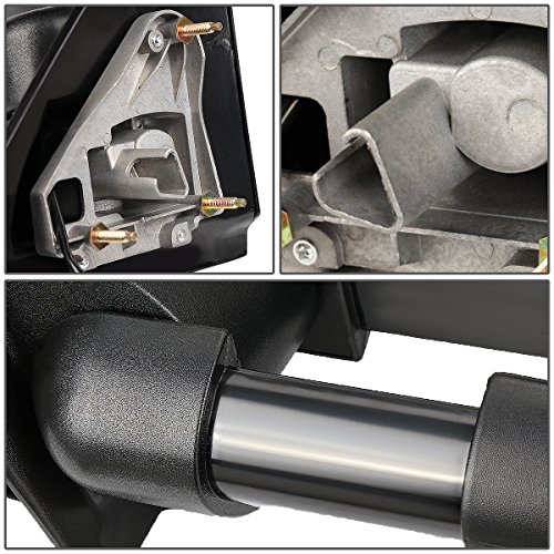 For Ford F150 F250 Pair of Black Textured Telescoping Manual Extenable Side Towing Mirrors