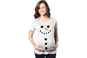 Maternity Snowman Buttons Funny Pregnancy Bump Tee Cute Christmas T Shirt