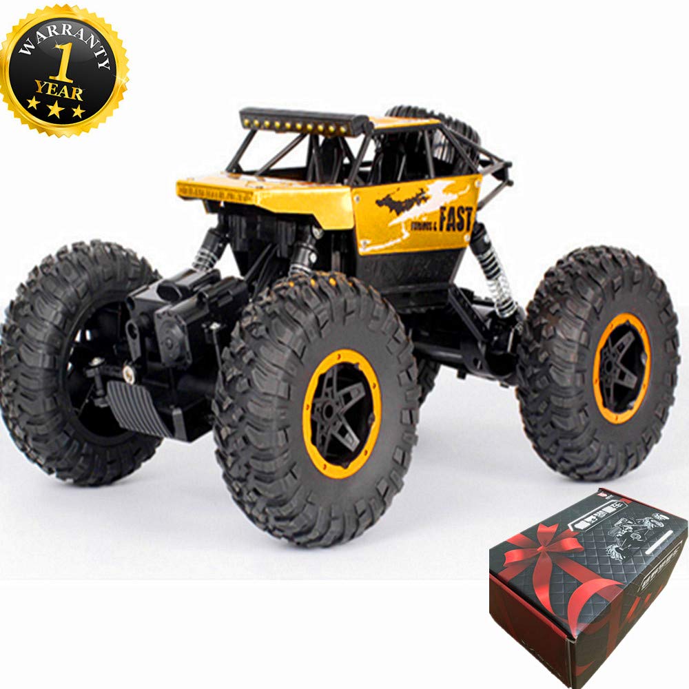 Cherry RC Car 2.4Ghz 4WD Rock Crawlers Remote Racing Truck Toy 1:16 Rechargeable Off-Road Vehicle High Speed RC Buggy Race, Gift for Kids and Adults