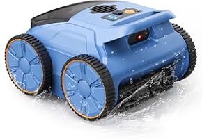 ABNEMEN Pool Vacuum for Above Ground Pool, Lasts Up to 180 Mins, Self-Parking, LED Indicator, Wall Climbing Above Ground Pool Vacuum for Inground Pools, Robotic Pool Cleaner for Pools up to 2000 Sq.ft