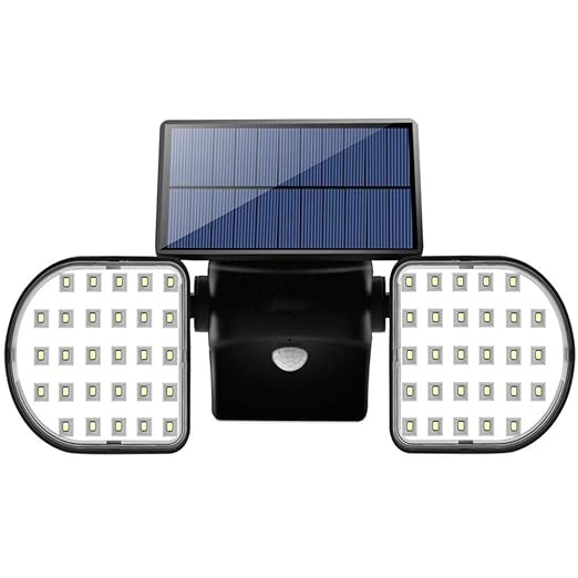 GENGJ-lampe Lámpara Solar LED De Doble Cabeza Impermeable ...