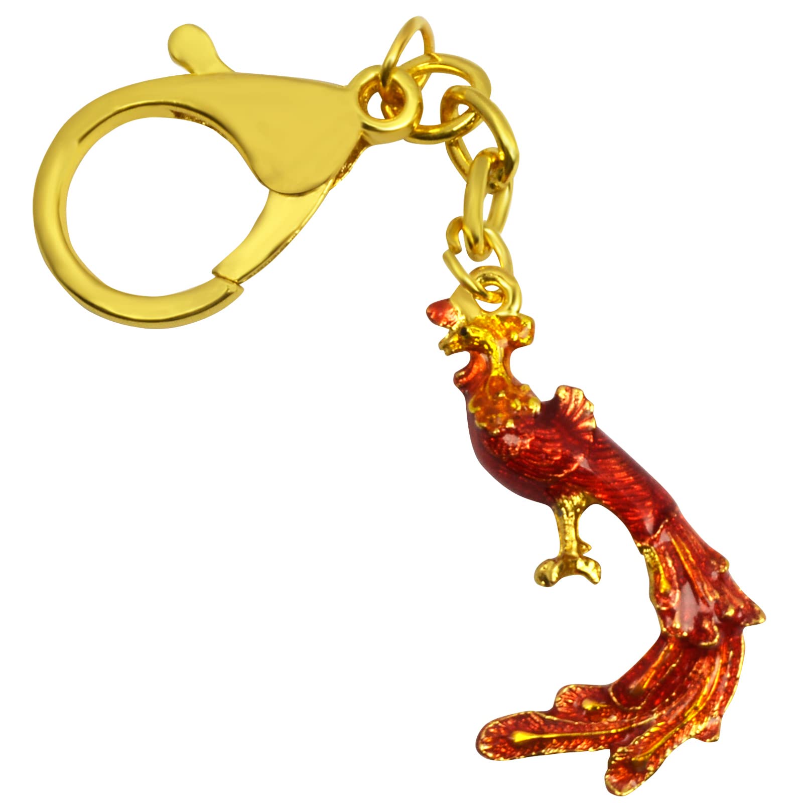 Juanxian Feng Shui Rising Phoenix Keychain Flaming Fire Bird Rising Fantasy Keychain
