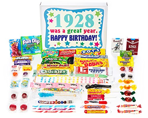 Woodstock Candy ~ 1928 91st Birthday Gift Box Vintage Nostalgic Retro Candy Assortment from Childhood for 91 Year Old Man or Woman Born 1928