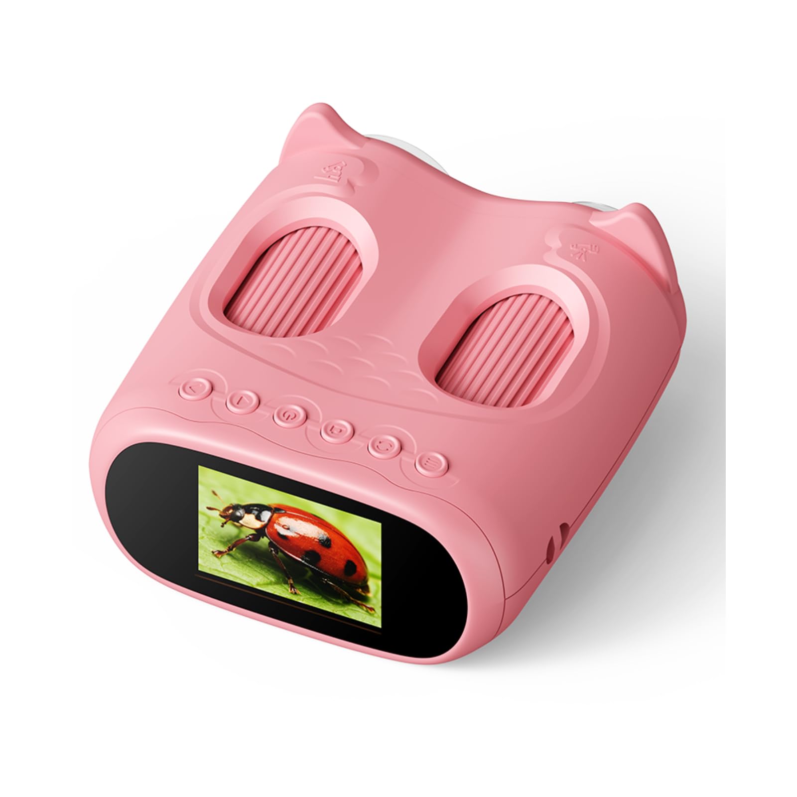 Pozifu Pocket Kids Microscope, 2 in 1 1000X Handheld Microscope & Telescope for Kids - Science Kits STEM Toys - Gifts for Girls Boys Ages 3 4 5 6 7 8 9 10 11 12（Pink）