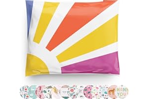 A LA MODE MAILERS TOPPED WITH STYLE. Poly Mailers 10x13 100 Pack | Self-Sealing Shipping Bags Envelopes for Small Business | Waterproof Durable Packaging | Sunshine | Yellow Purple Cute | à la mode Mailers
