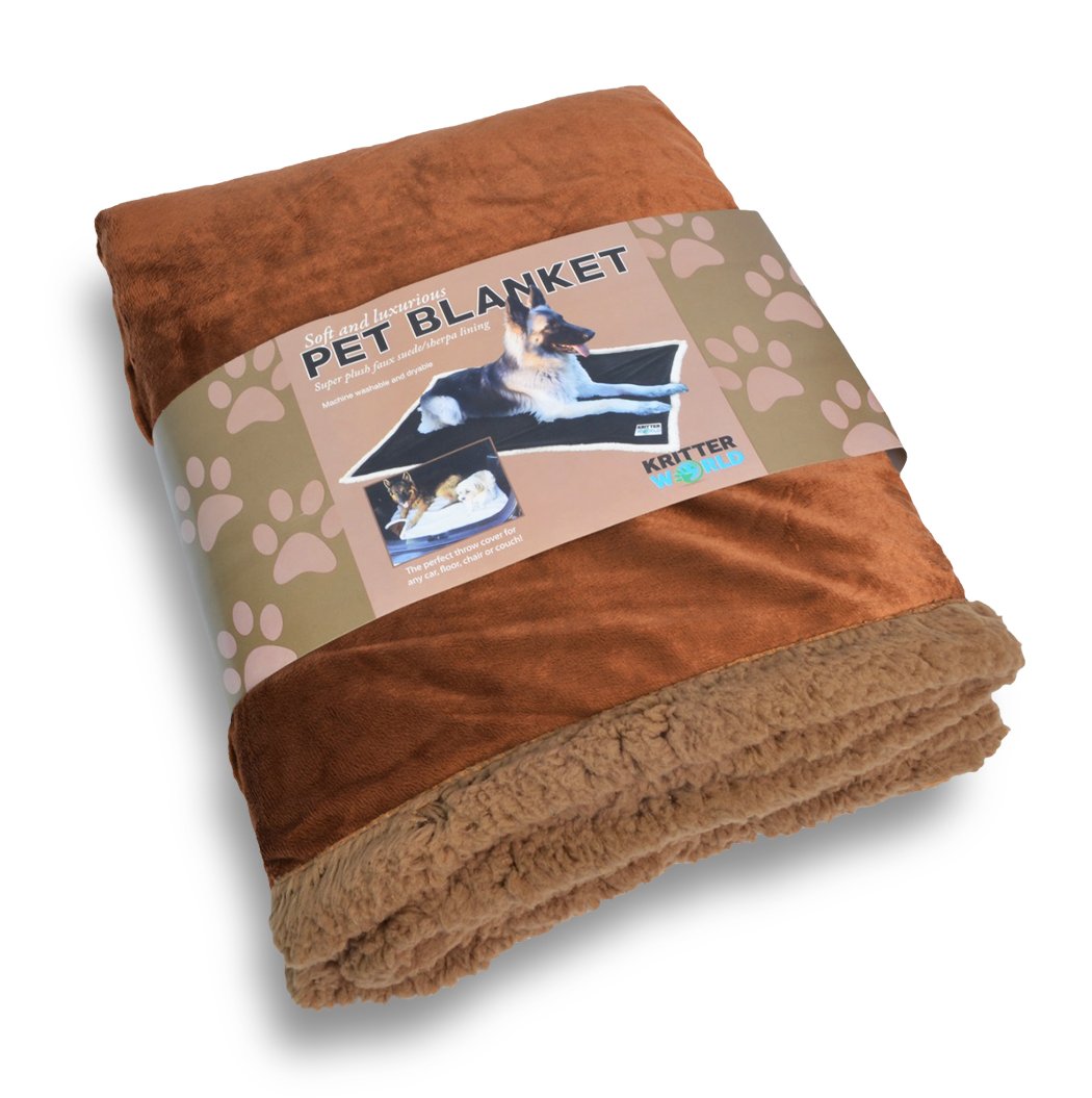KritterWorld Pet Dog Cat Puppy Kitten Microplush Sherpa Snuggle Blanket for Couch, Car, Trunk, Cage, Kennel, Dog House, 45\