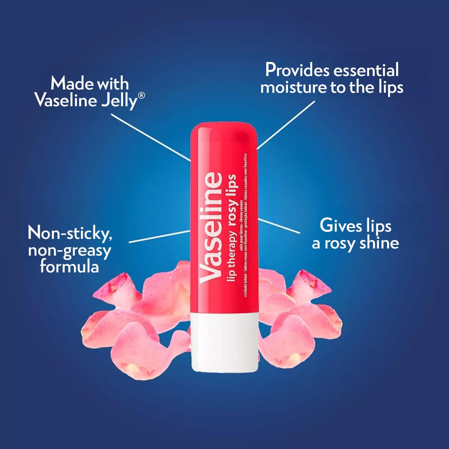 Vaseline Lip Therapy Rosy Lips 12-Pack – Moisturizing Balm, Lip Care for Dry Lips, 0.16 Oz Ea