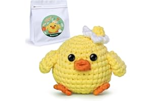 NestledCrafts Crochet Kit for Beginners Kids - Amigurumi Animal Kit with Step-by-Step Video Tutorials, Learn to Crochet Adorable Chicks