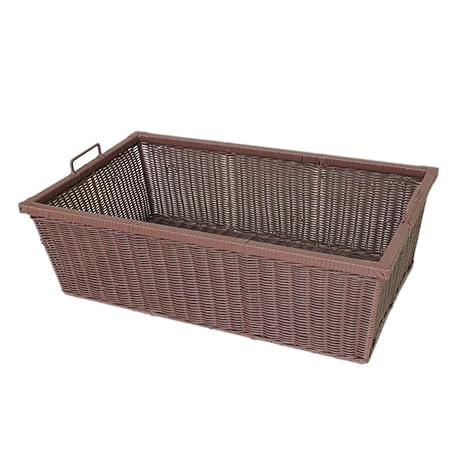 Brown Storage Basket Plastic Baskets Rectangular Wardrobe Basket