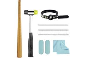 EJOQSON Ring Sizer Measuring Tool Ring Mandrel Sizing Kit Ring Shaper to Fix Bent Rings Fixer Rings Repair Tool Finger Size Resize Jewelers Mandrel and Hammer Ring Sizers Adjuster (WOOD-10PCS)