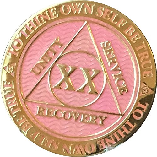 Recoverychip 20 Year AA Medallion Reflex Pink Gold Plated Chip