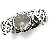 Natural Rainbow Moonstone 925 Solid Sterling Silver Engagement Ring Size 6, 7, 8, 9