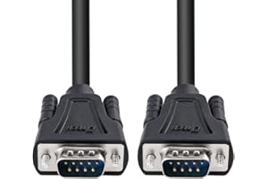 DTECH Straight Through DB9 RS232 Serial Extension Male to Male Cable 6Feet Black