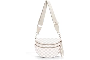 GENERIC Checkered Crossbody Bum Bags for Women Nylon Checkered Purse Checkerboard Fanny Pack