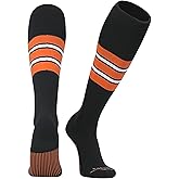 PEAR SOX Striped OTC Baseball, Softball, Football Socks (C) Black, Orange, Royal