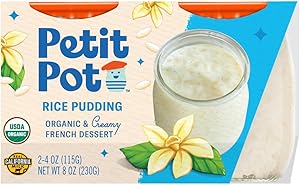 Petit Pot Organic French, Rice Pudding, Gluten Free, Kosher, Ready to Eat, No Artificial Ingredients & Preservatives, 7 Oz
