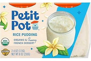 PETITPOT Petit Pot Organic French, Rice Pudding, Gluten Free, Kosher, Ready to Eat, No Artificial Ingredients & Preservatives, 7 Oz